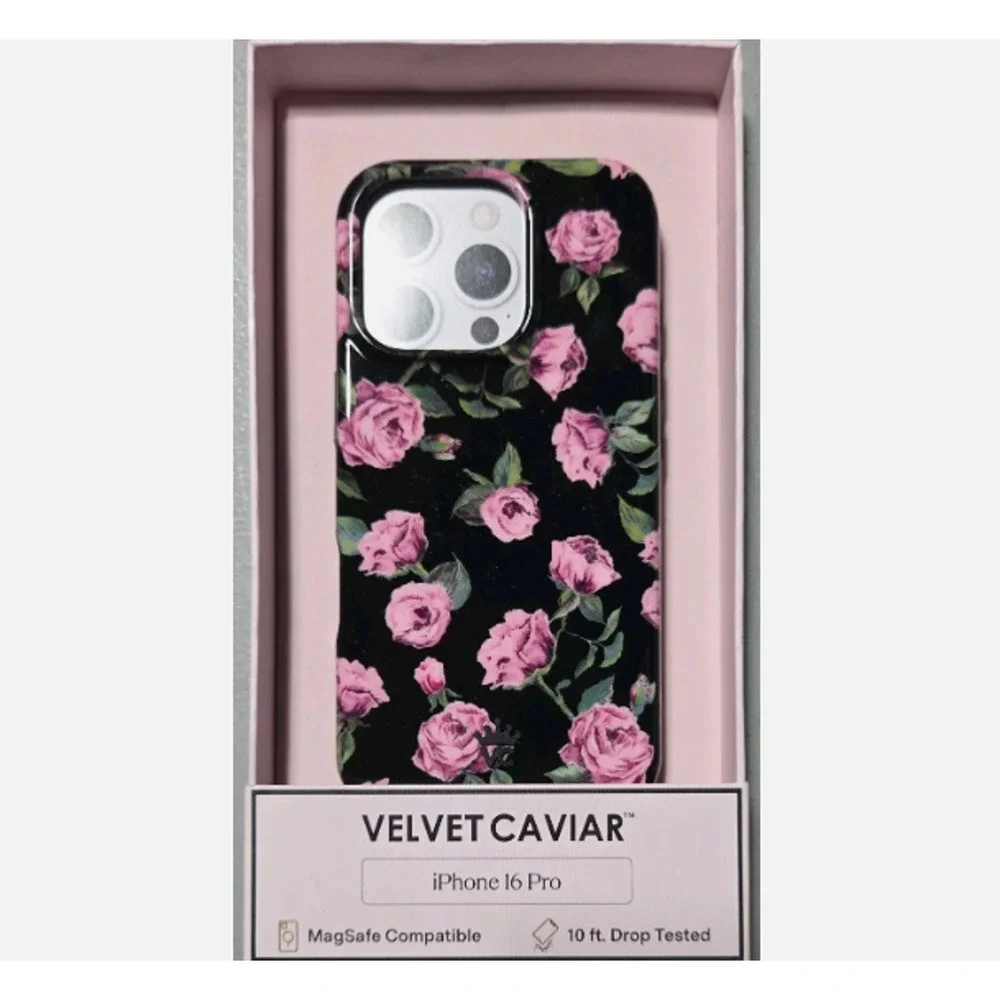 VELVET CAVIAR-MagSafe Case for Apple iPhone 16 Pro-Pink Rose Floral-810161973057